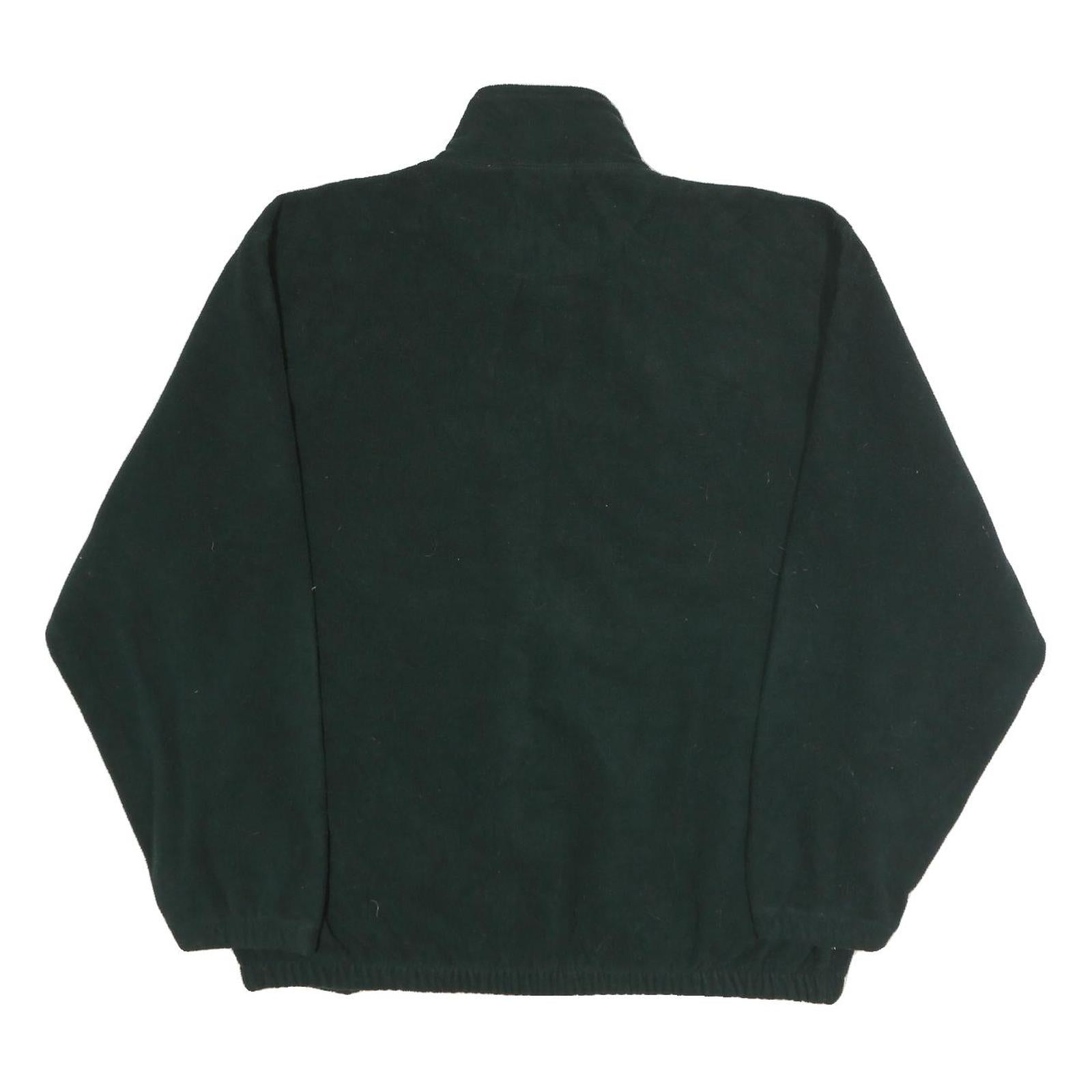 WEST-TEK Mens Green Polyester Zip Jacket XL Fleece Plain Casual Warm Outerwear