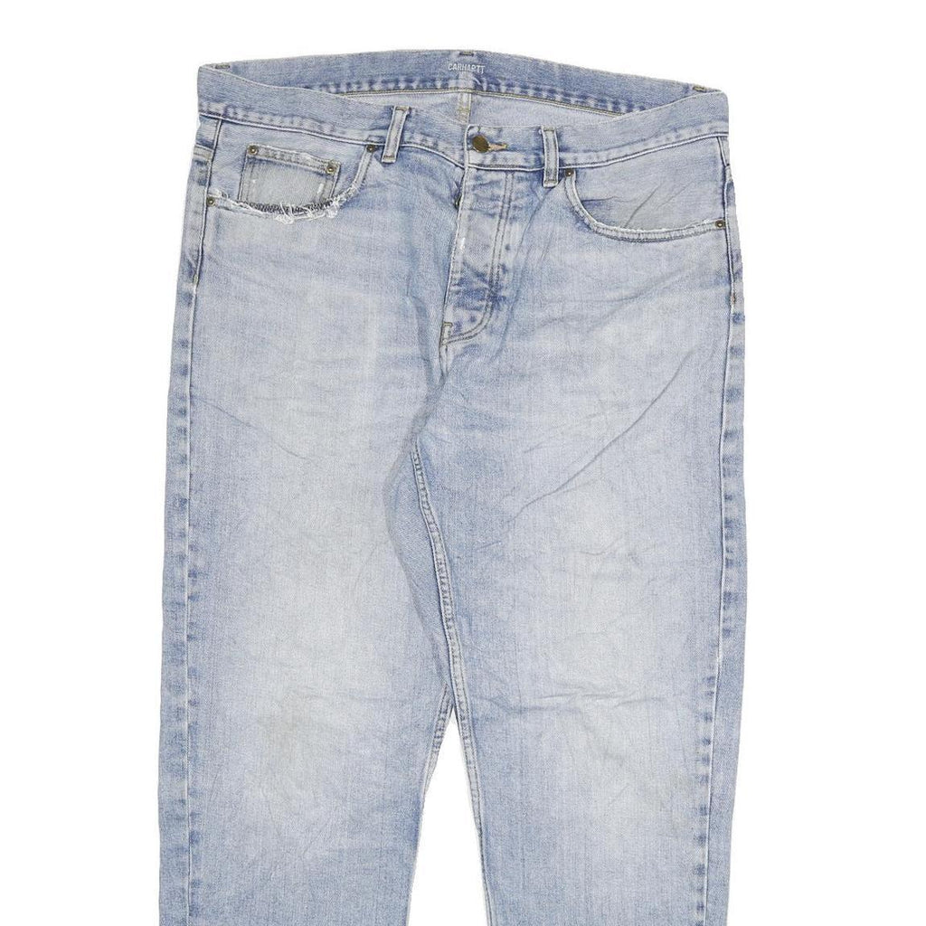 CARHARTT Womens Regular Fit Denim Jeans Light Blue Cotton Blend W34 L29 Classic