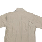 TAG Womens Beige Casual Cotton Blend Shirt S Zipper Pockets Campaign Style