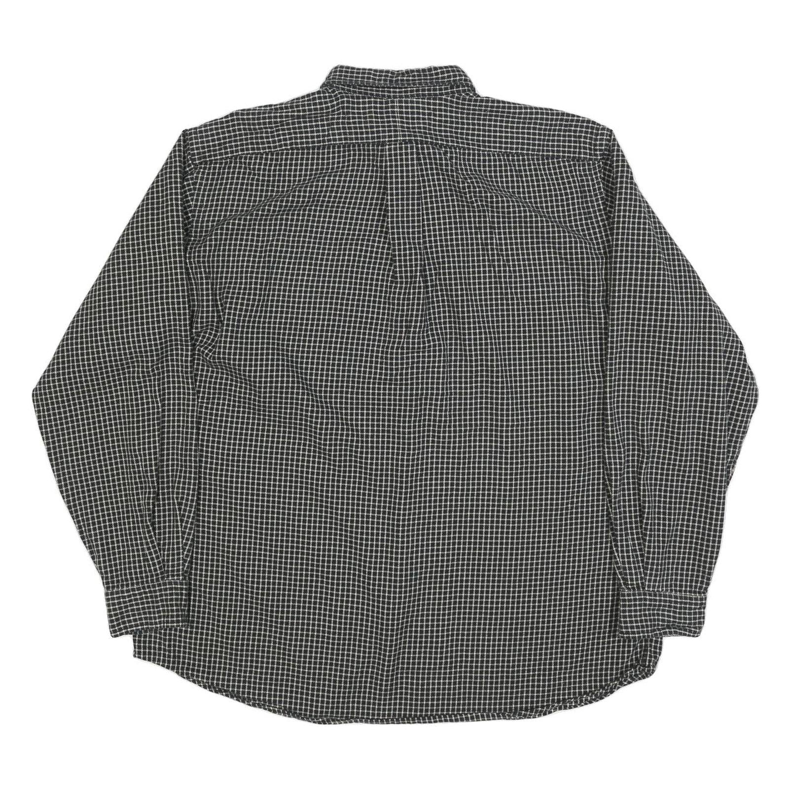 POLO RALPH LAUREN Mens Black & White Check Shirt XL Cotton Blend Casual Button