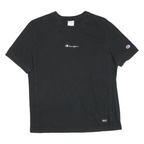 CHAMPION Mens Black Graphic T-Shirt M Short Sleeve Crew Neck Cotton Blend
