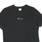 CHAMPION Mens Black Graphic T-Shirt M Short Sleeve Crew Neck Cotton Blend