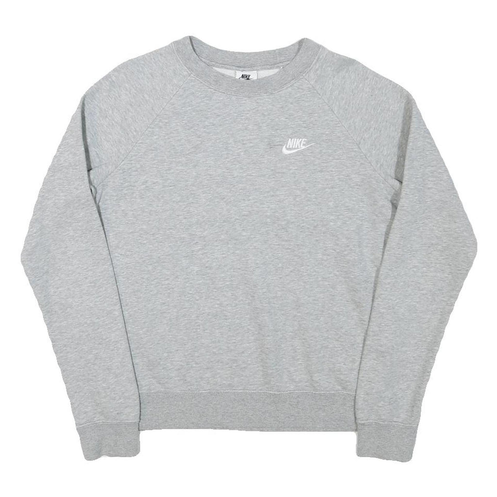 NIKE Mens Grey Crew Neck S Sweatshirt Cotton Blend Sportswear Casual Pullover