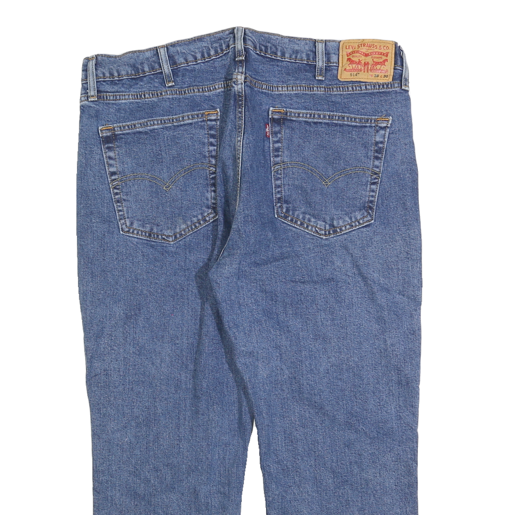 LEVI'S 514 Classic Mens Jeans Blue Classic Straight Denim Medium W38 L25 Zip