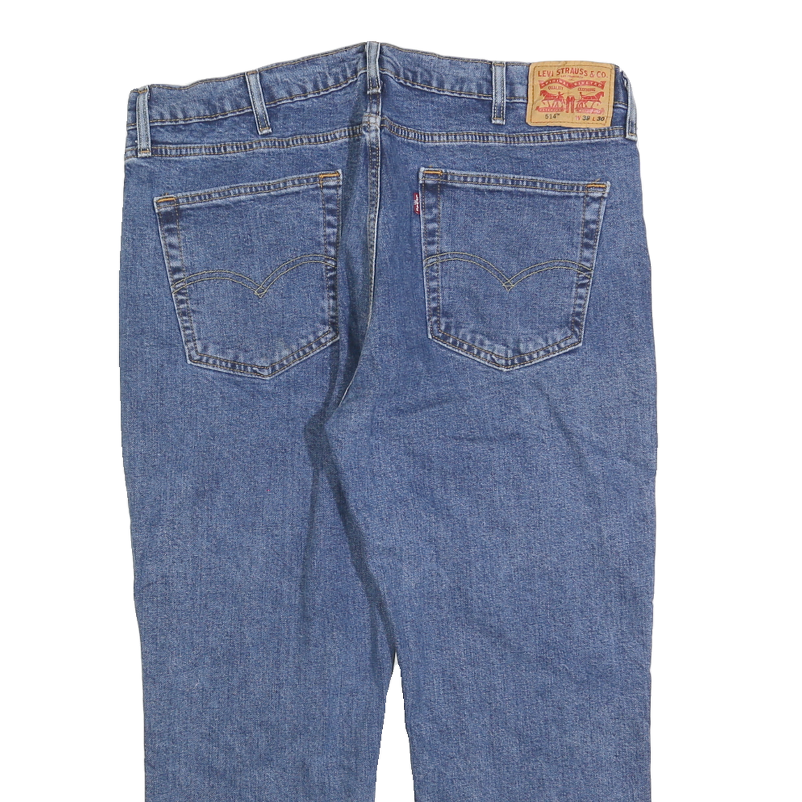 LEVI'S 514 Classic Mens Jeans Blue Classic Straight Denim Medium W38 L25 Zip