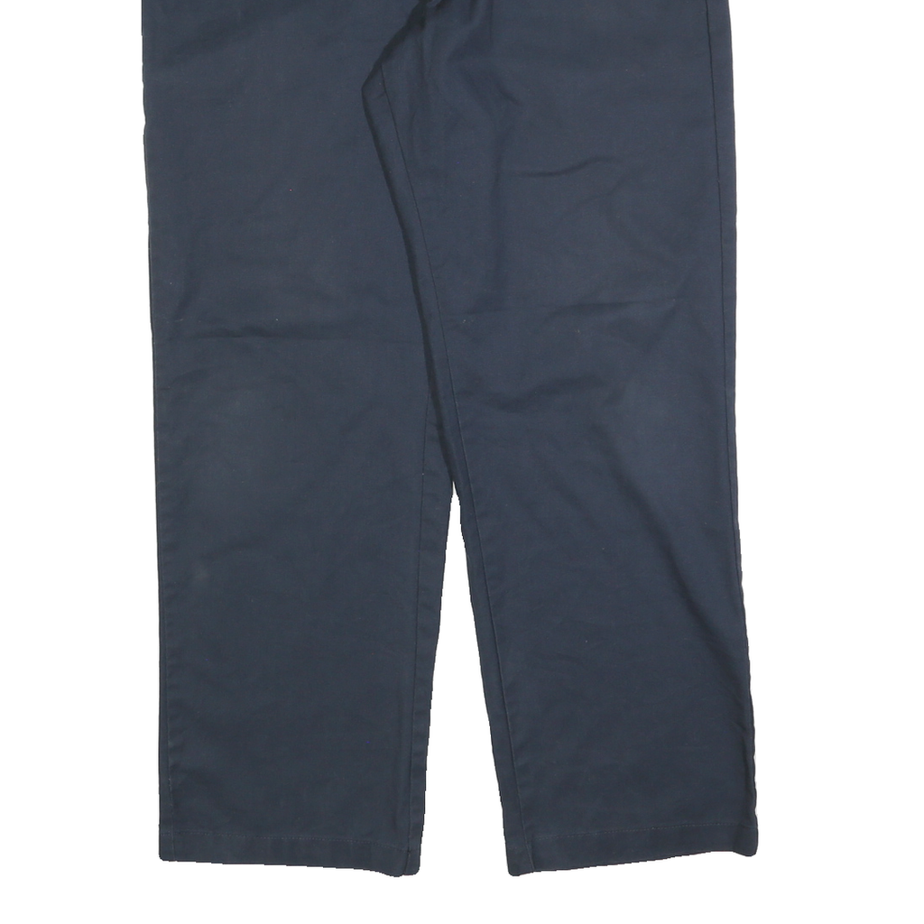DICKIES Mens Cotton Blend Navy Regular Fit Straight Leg Trousers W36 L32