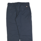 DICKIES Mens Cotton Blend Navy Regular Fit Straight Leg Trousers W36 L32