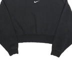 NIKE Womens Black Cotton Blend Crew Neck XS Cropped Sweatshirt Casual