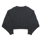 NIKE Womens Black Cotton Blend Crew Neck XS Cropped Sweatshirt Casual