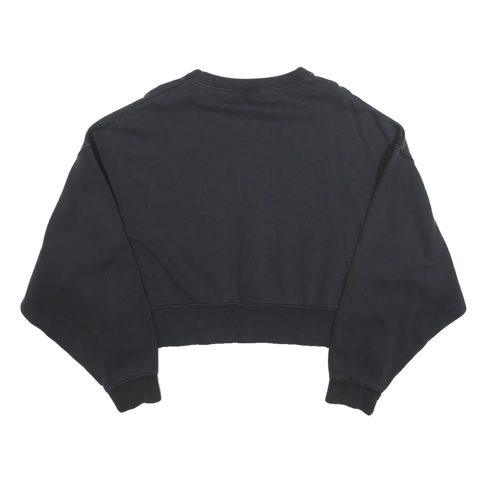 NIKE Womens Black Cotton Blend Crew Neck XS Cropped Sweatshirt Casual