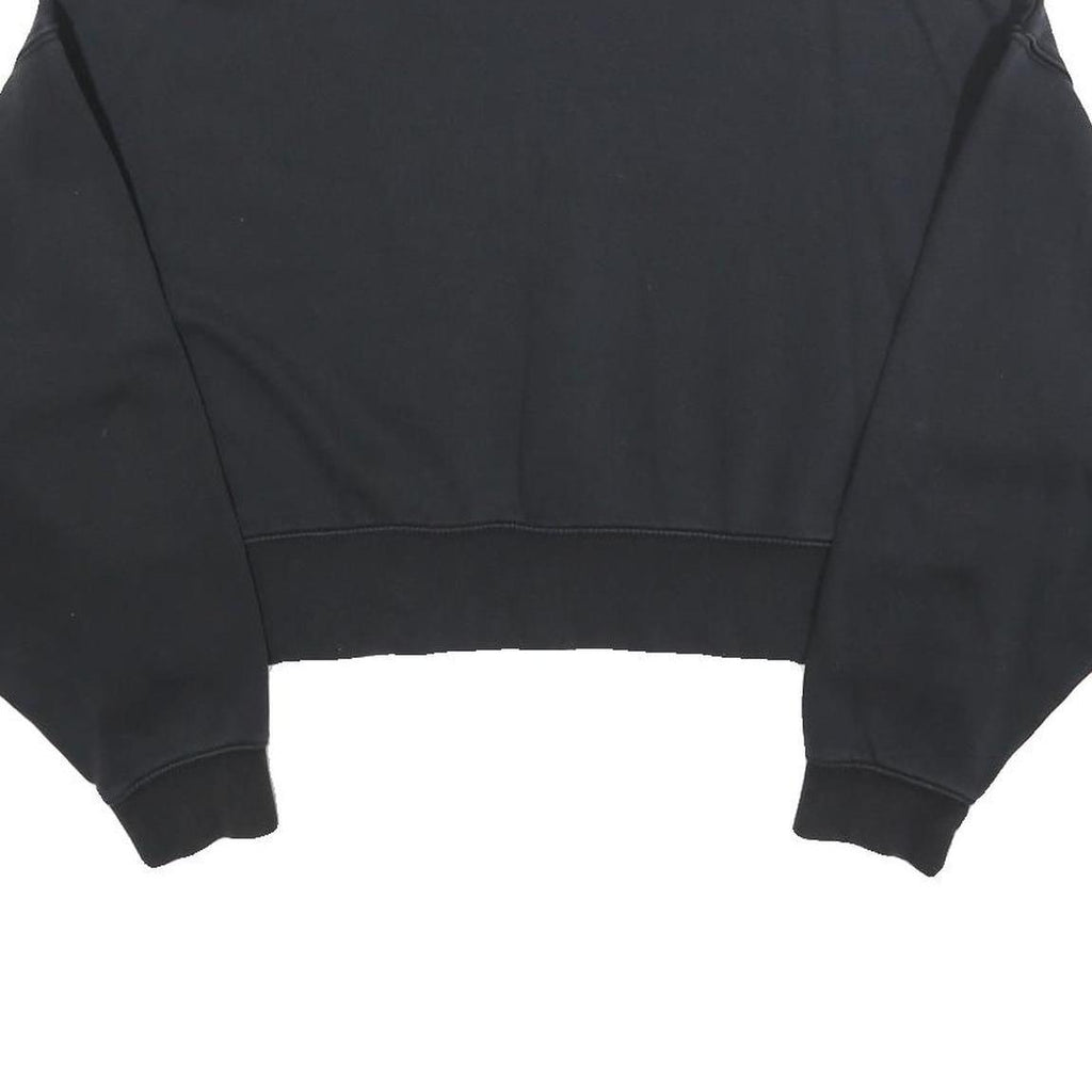 NIKE Womens Black Cotton Blend Crew Neck XS Cropped Sweatshirt Casual