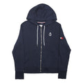 TOMMY HILFIGER Womens Navy Blue Zip Hoodie L Nautical Anchor Logo