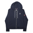 TOMMY HILFIGER Womens Navy Blue Zip Hoodie L Nautical Anchor Logo