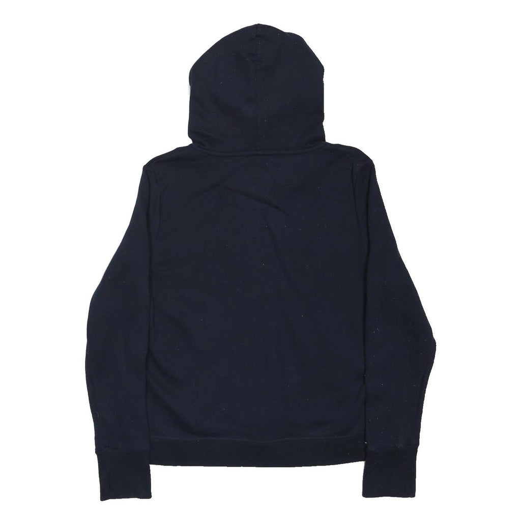 TOMMY HILFIGER Womens Navy Blue Zip Hoodie L Nautical Anchor Logo