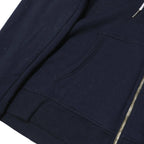 TOMMY HILFIGER Womens Navy Blue Zip Hoodie L Nautical Anchor Logo