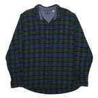 WOOLRICH Mens Blue & Green Check Shirt 2XL Long Sleeve Button Casual Cotton