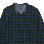 WOOLRICH Mens Blue & Green Check Shirt 2XL Long Sleeve Button Casual Cotton