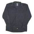 DICKIES Mens Black Work Shirt Cotton Blend M Button Collar Long Sleeve