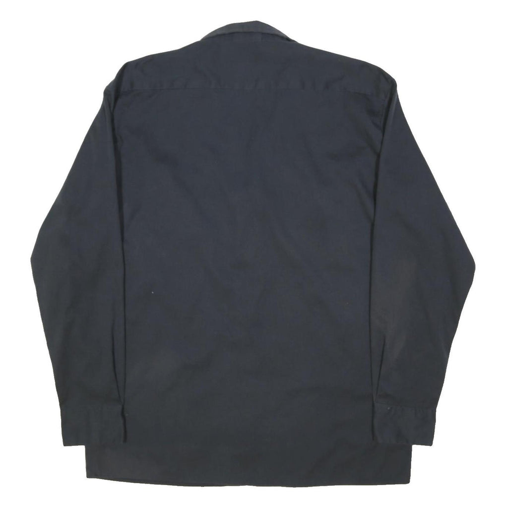 DICKIES Mens Black Work Shirt Cotton Blend M Button Collar Long Sleeve