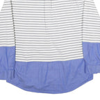 TOMMY HILFIGER Mens Grey & White Blue Stripe 2XL Cotton Button Shirt Casual