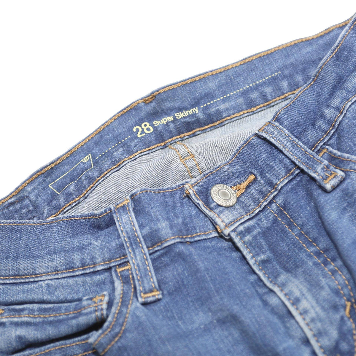 LEVI'S Womens Jeans Blue Slim Skinny Denim Medium W24 L32 Stretch Zip