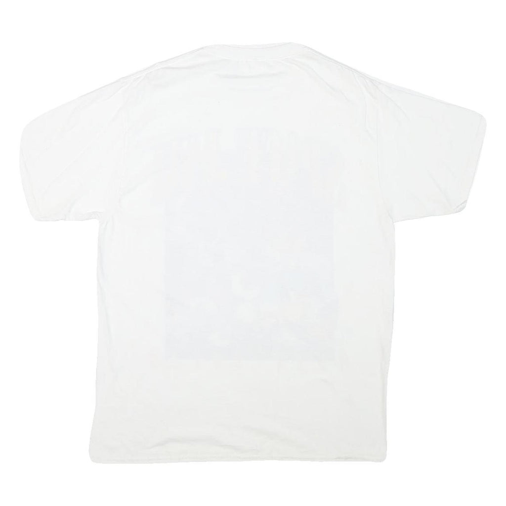 Mens White Space Jam Graphic T-Shirt M Short Sleeve Crew Neck Cartoon Print