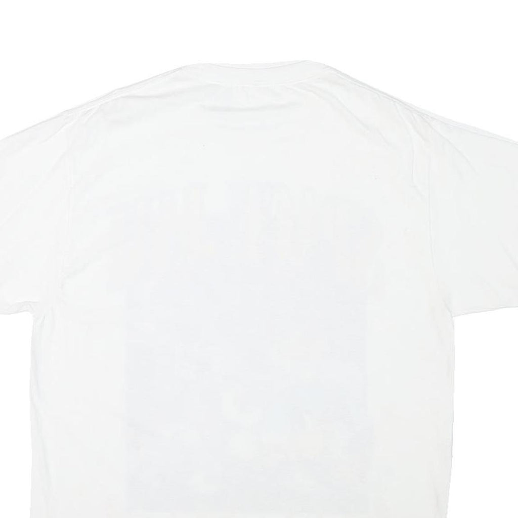 Mens White Space Jam Graphic T-Shirt M Short Sleeve Crew Neck Cartoon Print