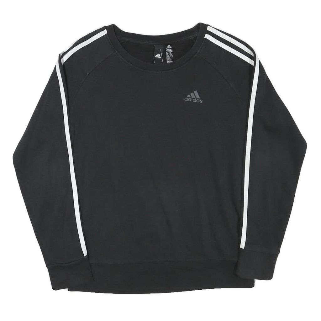 ADIDAS Womens Black Sweatshirt S Crew Neck Cotton Blend Sport Casual