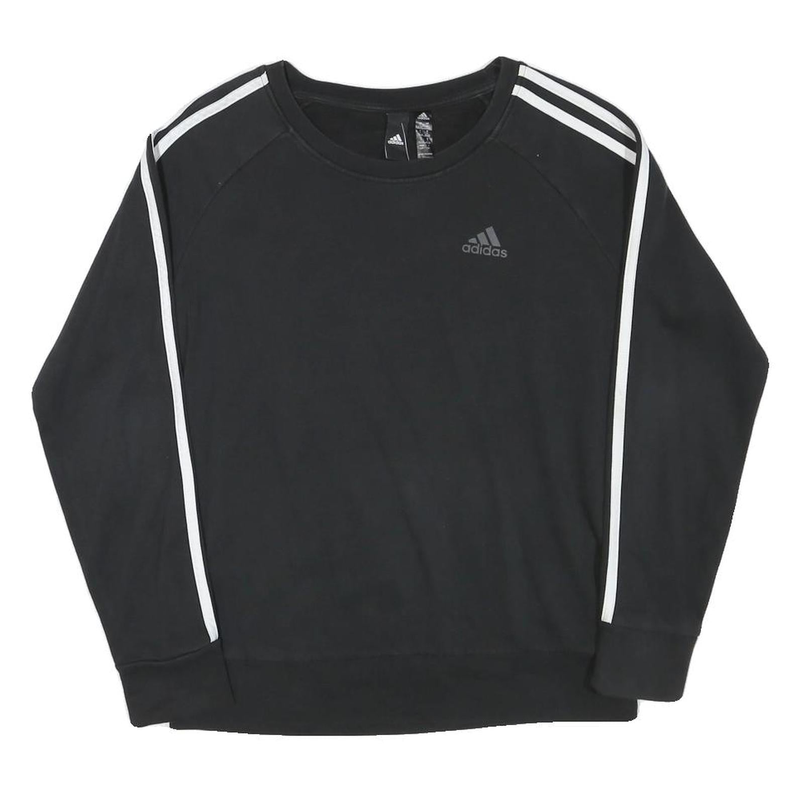 ADIDAS Womens Black Sweatshirt S Crew Neck Cotton Blend Sport Casual