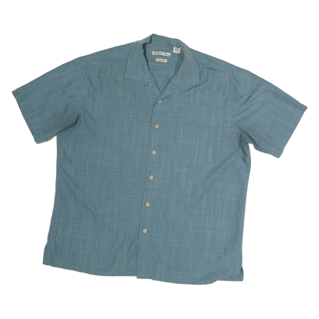 BATICK BAY Mens Blue Shirt XL Cotton Casual Short Sleeve Summer Lightweight