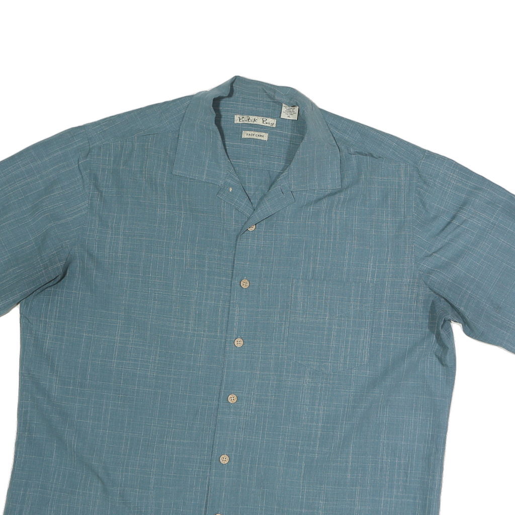 BATICK BAY Mens Blue Shirt XL Cotton Casual Short Sleeve Summer Lightweight