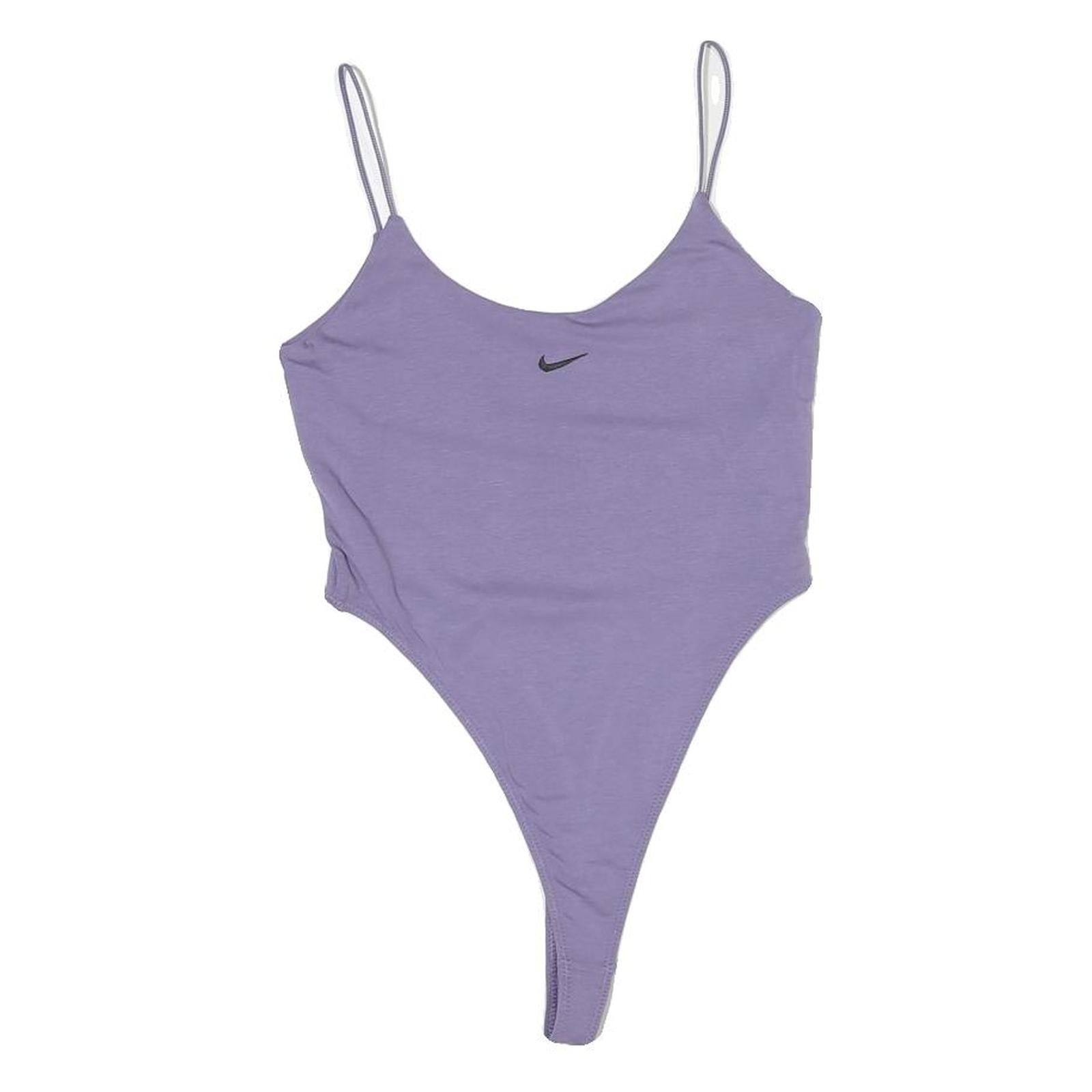 NIKE Womens Purple Slim Vest S Spaghetti Strap Crew Neck Cotton Casual