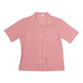 Womens Red & White Check Shirt M Button Front Cotton Summer Casual