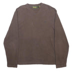 TIMBERLAND Mens Brown V-Neck L Cotton Blend Casual Pullover Sweatshirt
