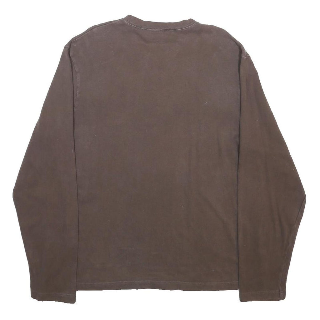 TIMBERLAND Mens Brown V-Neck L Cotton Blend Casual Pullover Sweatshirt