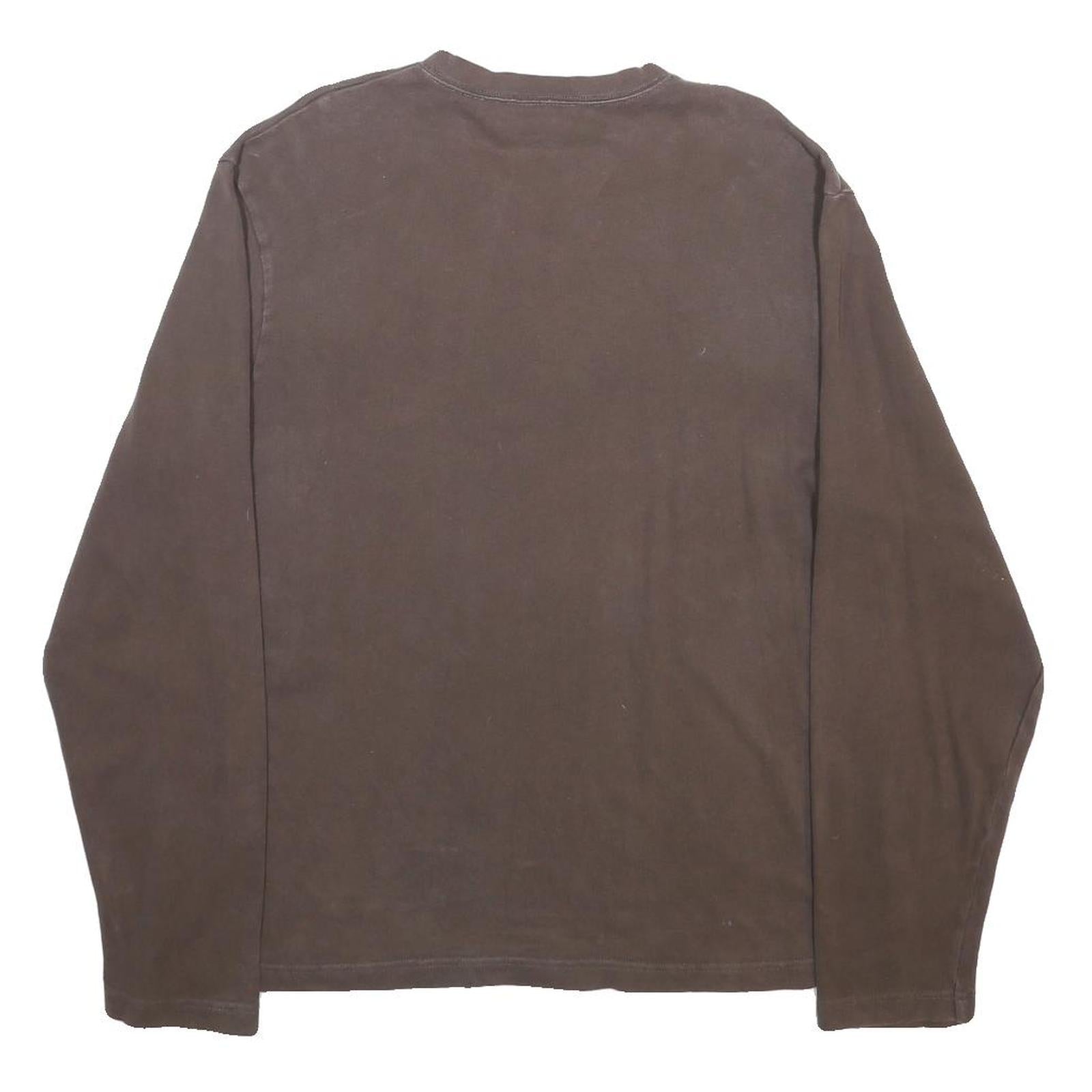 TIMBERLAND Mens Brown V-Neck L Cotton Blend Casual Pullover Sweatshirt
