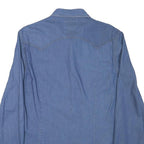 GUESS Mens Blue Denim Shirt M Casual Cotton Blend Long Sleeve Button