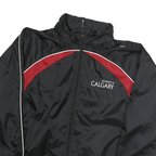 CHAMPION Mens Black & Red University Of Calgary Track Jacket M Polyester Zip