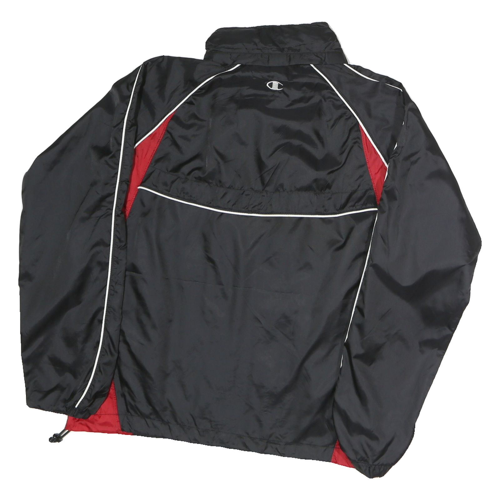 CHAMPION Mens Black & Red University Of Calgary Track Jacket M Polyester Zip