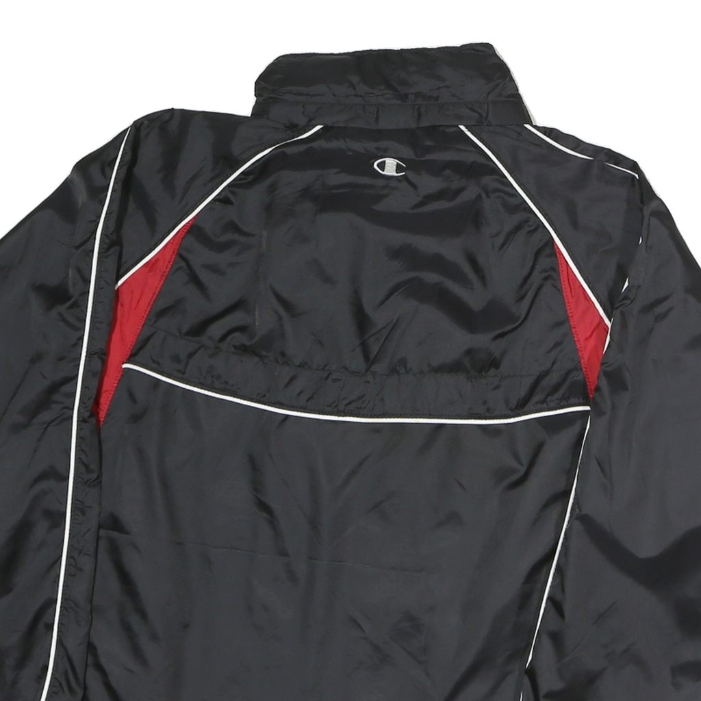 CHAMPION Mens Black & Red University Of Calgary Track Jacket M Polyester Zip