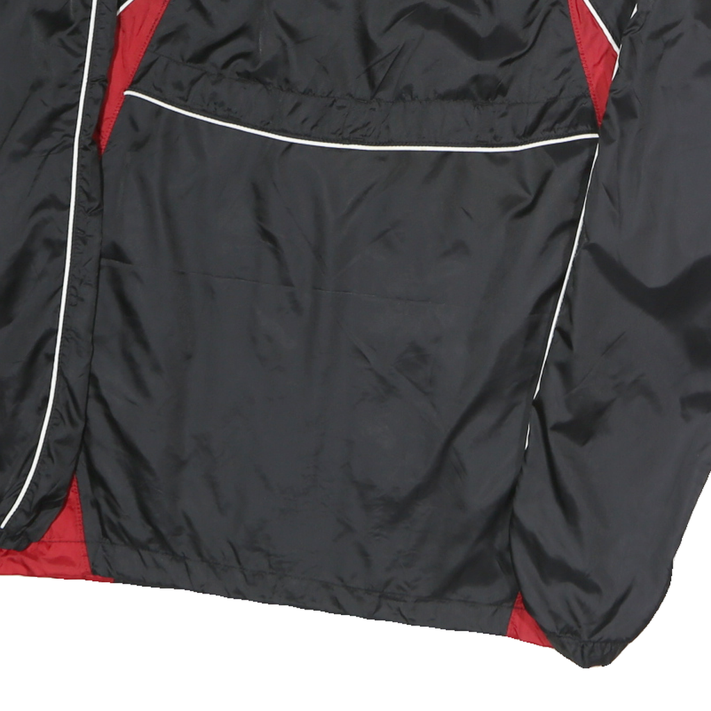 CHAMPION Mens Black & Red University Of Calgary Track Jacket M Polyester Zip