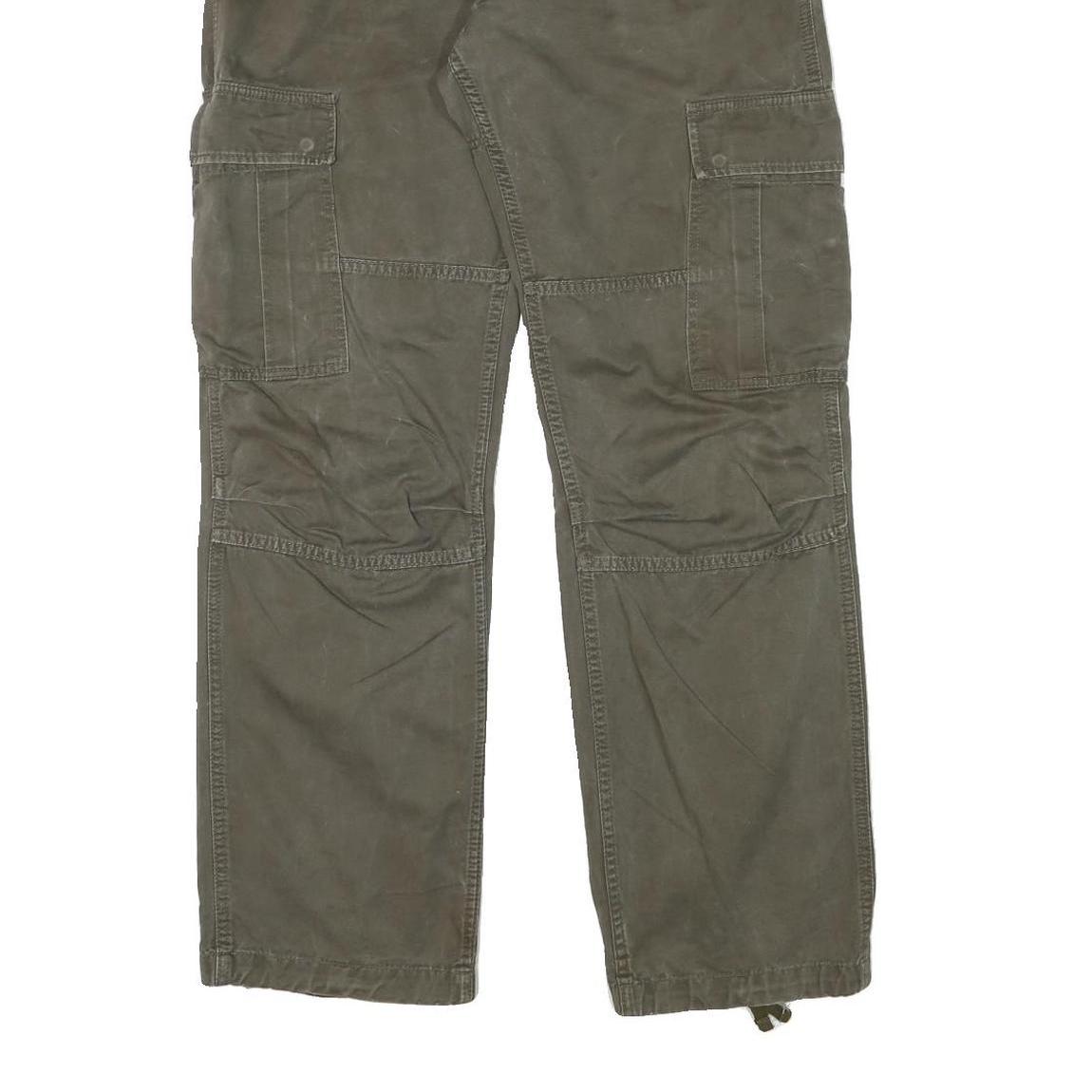 CARHARTT Mens Cotton Blend Green Regular Cargo Straight Trousers W35 L31