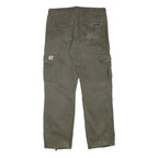 CARHARTT Mens Cotton Blend Green Regular Cargo Straight Trousers W35 L31