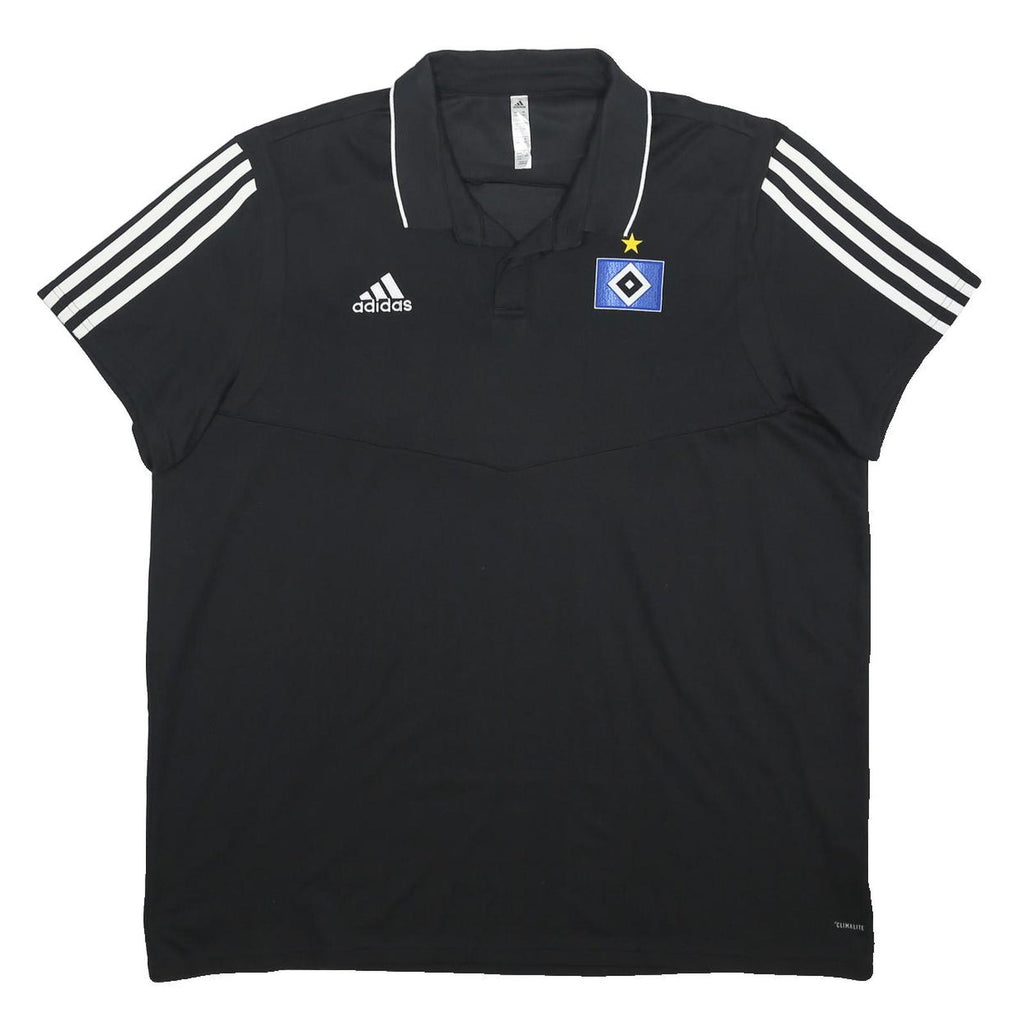 ADIDAS Mens Black Polo Shirt 2XL Cotton Blend Classic 3-Stripes Sportswear
