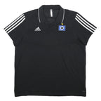 ADIDAS Mens Black Polo Shirt 2XL Cotton Blend Classic 3-Stripes Sportswear
