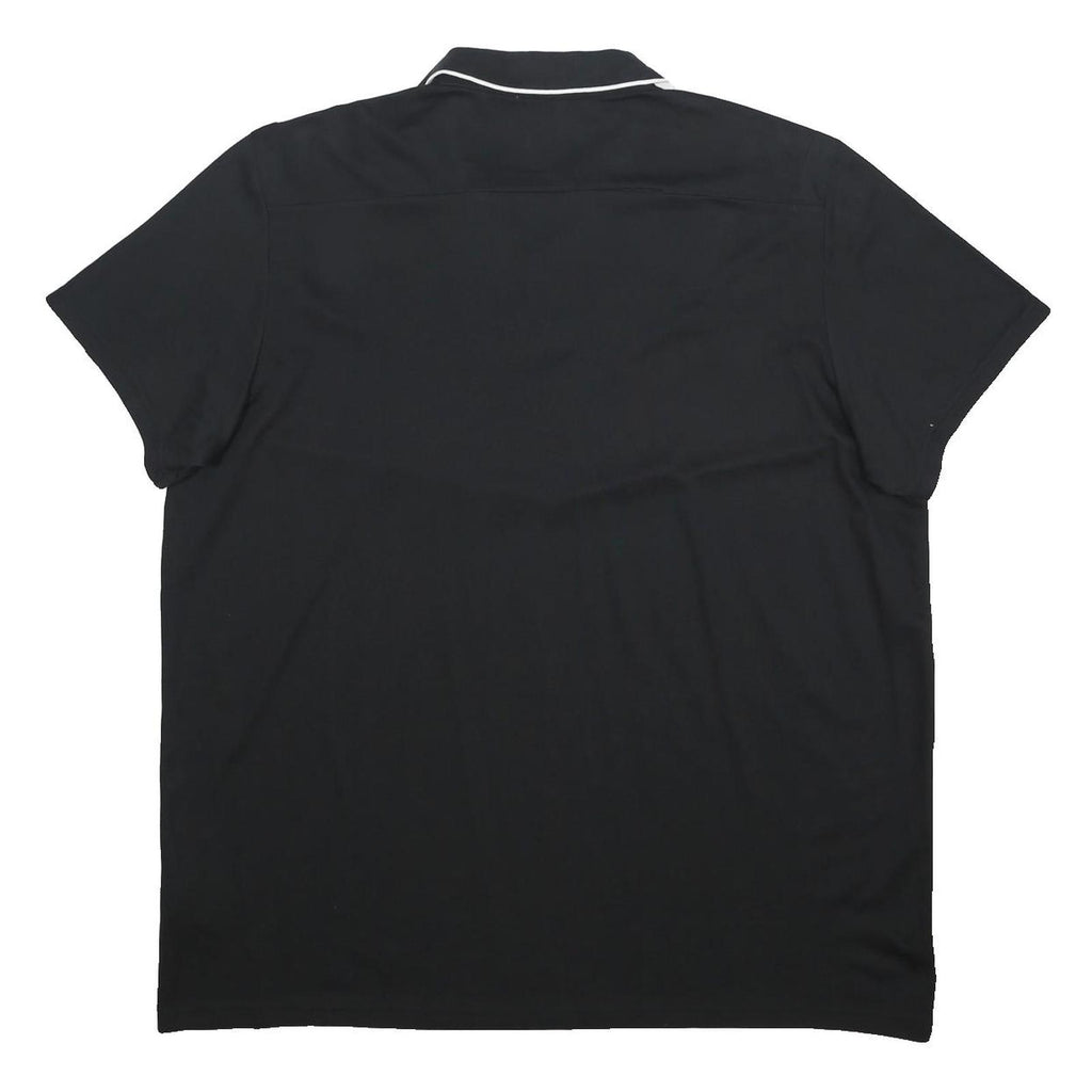 ADIDAS Mens Black Polo Shirt 2XL Cotton Blend Classic 3-Stripes Sportswear