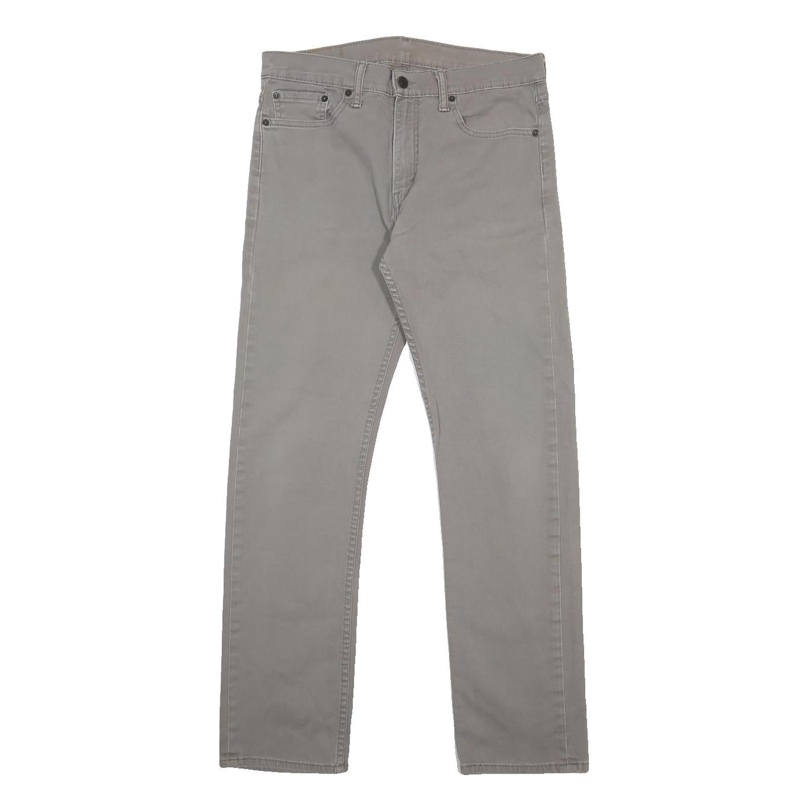 LEVI'S 513 Mens Slim Grey Denim W31 L32 Cotton Blend Zip Jeans