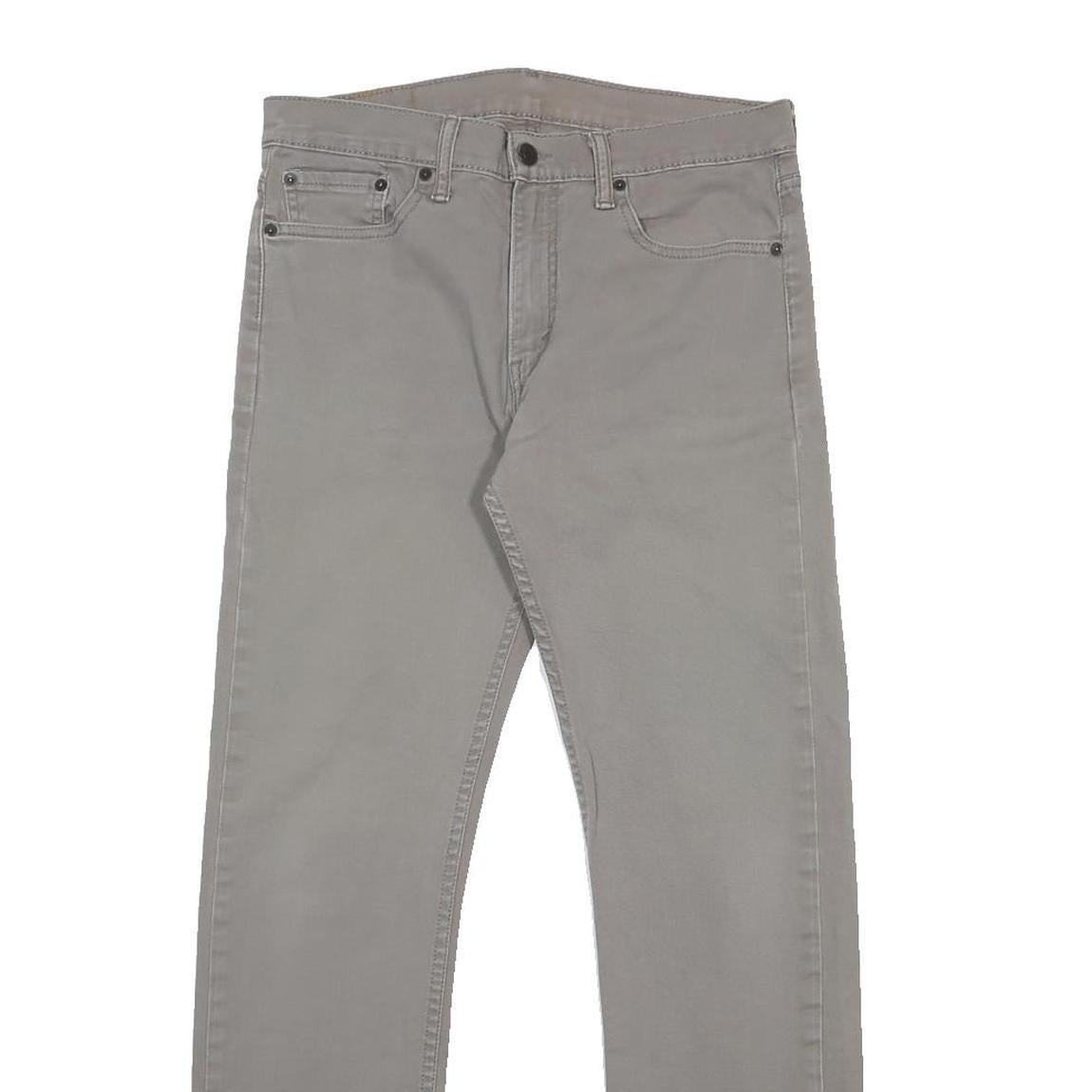 LEVI'S 513 Mens Slim Grey Denim W31 L32 Cotton Blend Zip Jeans