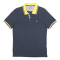 CHAMPION Boys Navy & Yellow Cotton Blend Polo Shirt L Short Sleeve Basic