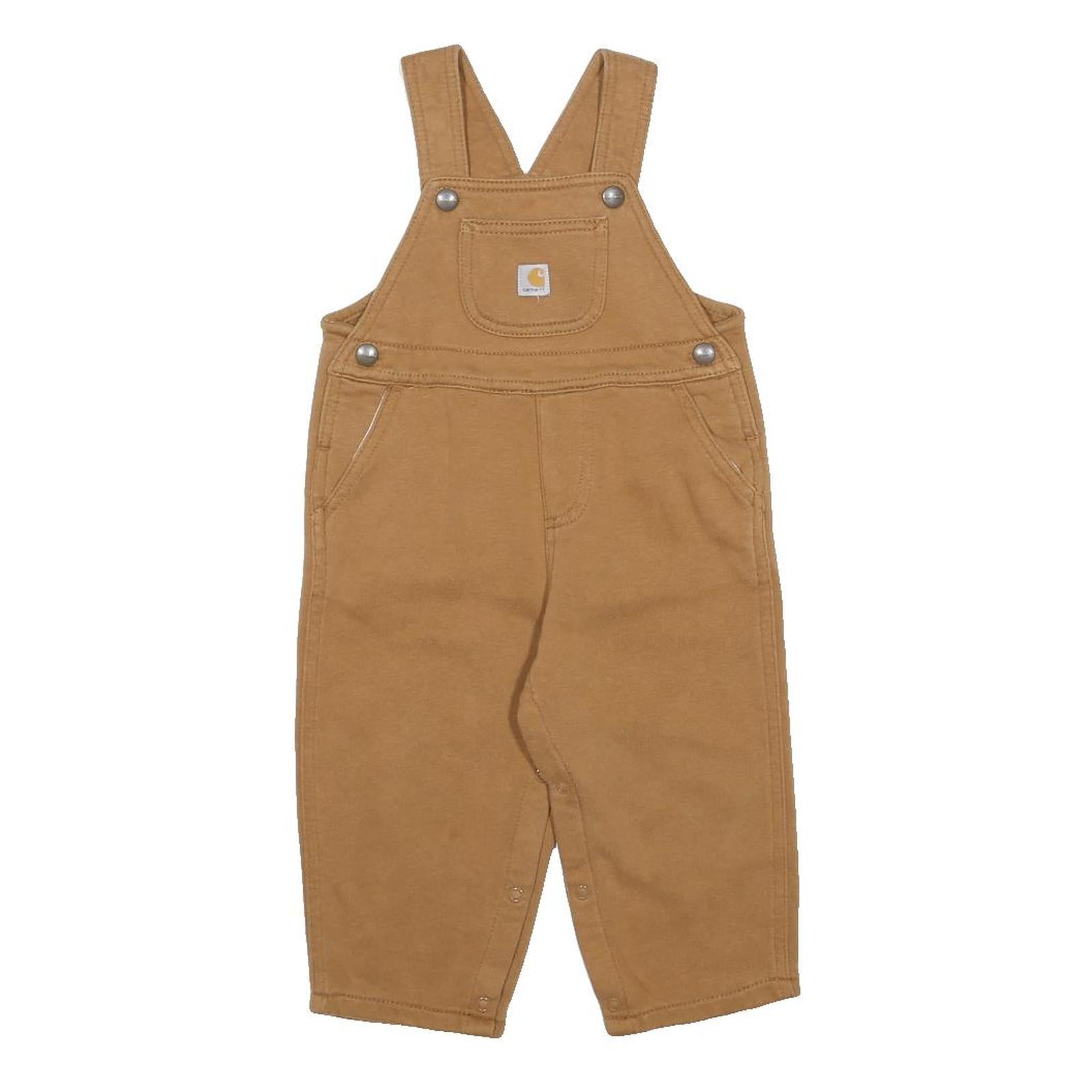 CARHARTT Boys Brown Cotton Blend Dungarees Regular Fit 2Y W22 L11 Kids Overalls